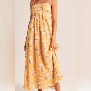 Abercrombie & Fitch Yellow Floral Babydoll Dress Size Small NWT 🌼